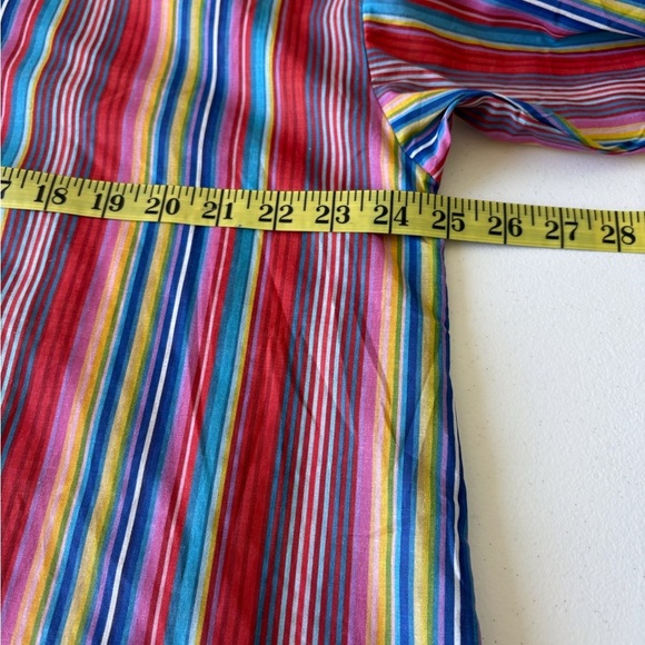 Charlie Holiday Maple Oversized Shirt Size S Multi Stripe Button Up Beach Swim - Picture 9 of 10